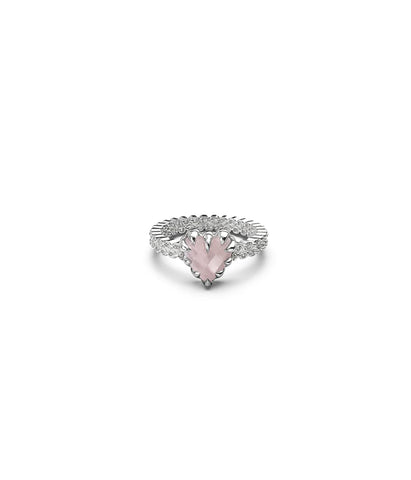 STOLEN - MINI LOVE CLAW RING - PINK QUARTZ