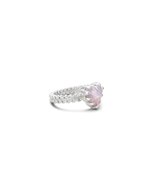 STOLEN - MINI LOVE CLAW RING  - PINK BELLO OPAL
