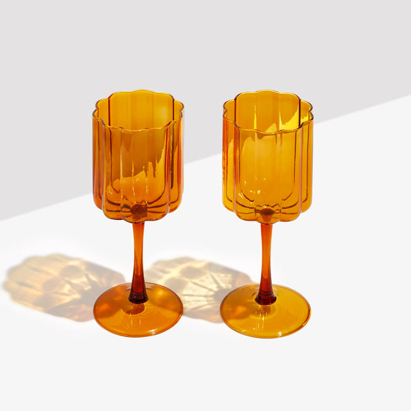 FAZEEK WINE GLASSES - Amber