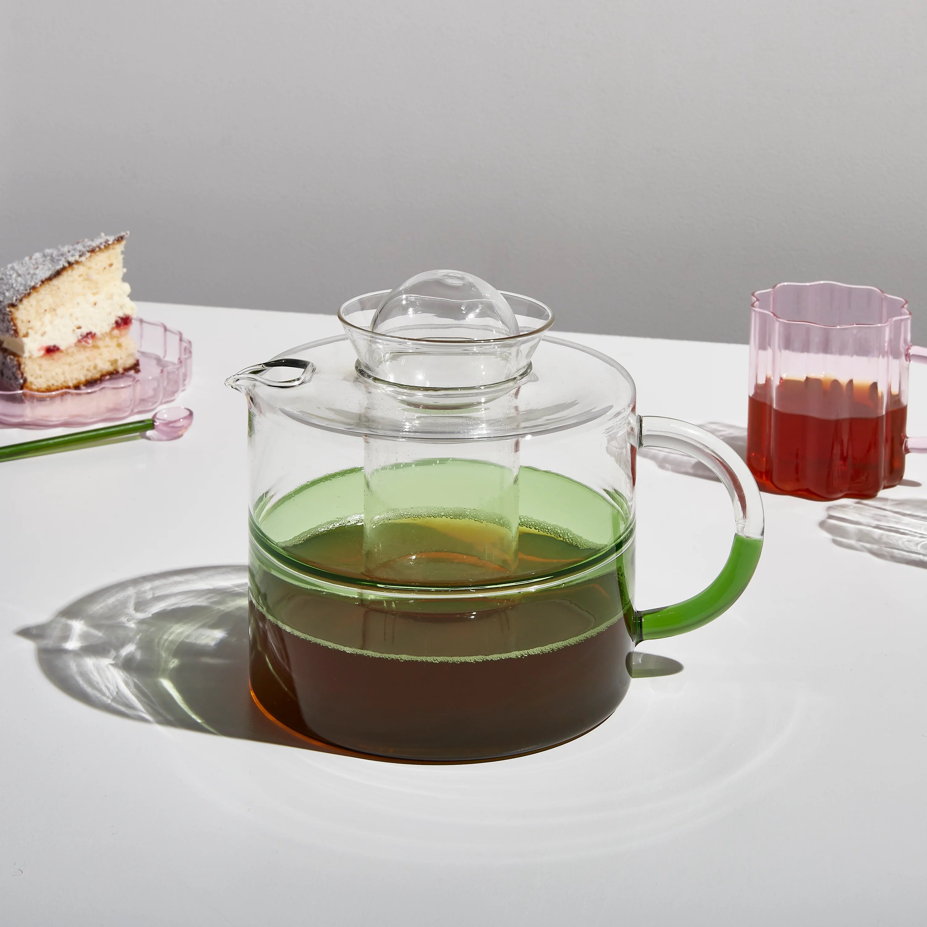 FAZEEK TWO TONE TEAPOT - CLEAR + GREEN