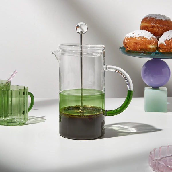 FAZEEK TWO TONE COFFEE PLUNGER - CLEAR + GREEN