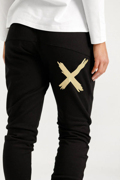 Homelee  ALPINE Apartment Pants - Black with Gold X
