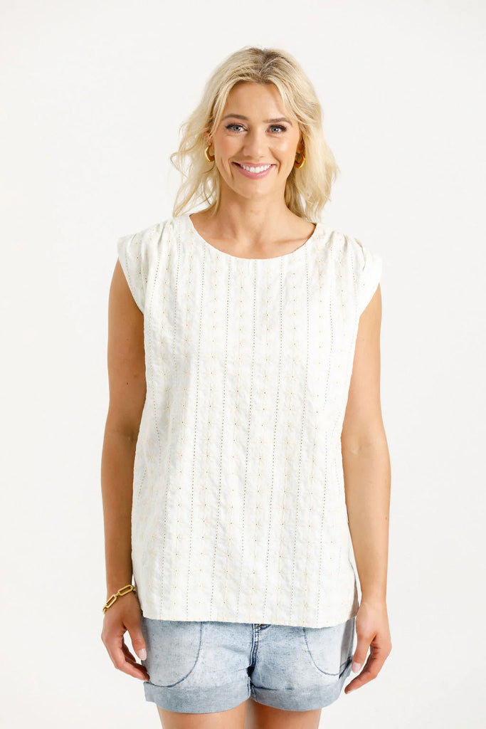 Homelee  DAISY TOP - CREAM DAISIES