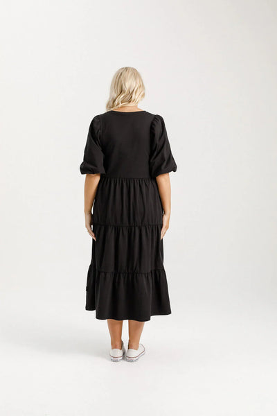 Home-Lee KATE MIDI DRESS - BLACK