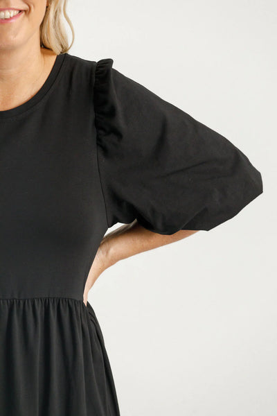 Home-Lee KATE MIDI DRESS - BLACK