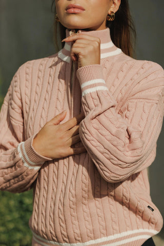ROSE ROAD - VARSITY JUMPER - PEACH ROSE