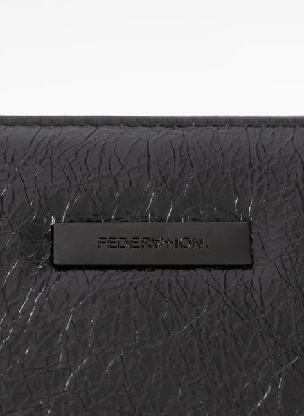 FEDERATION LEATHER MINKY WALLET - BLACK