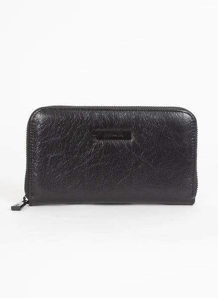 FEDERATION LEATHER MINKY WALLET - BLACK