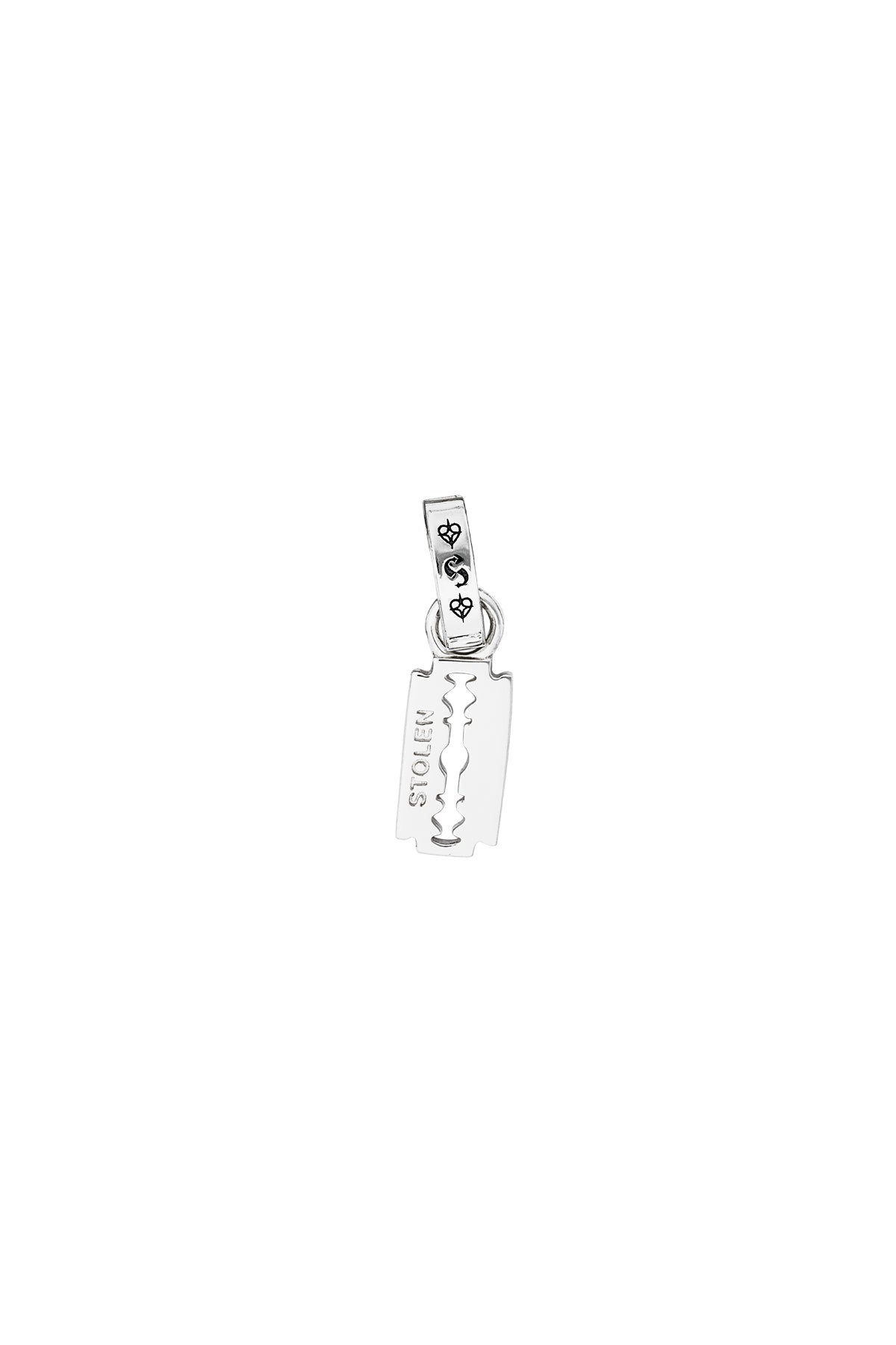 STOLEN  - RAZOR BLADE CHARM  - 100% STERLING SILVER