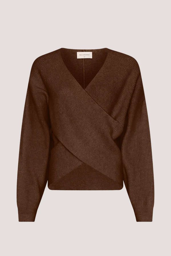 MSCH - ZINELLE HOPE WRAP PULLOVER - BROWN ( slate black marle)