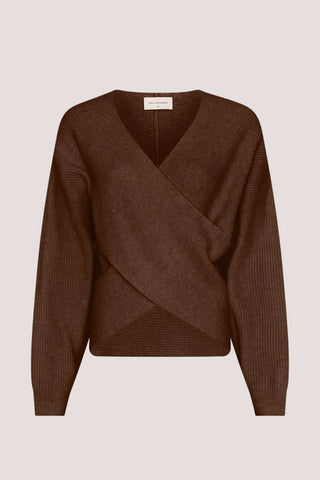 MSCH - ZINELLE HOPE WRAP PULLOVER - BROWN ( slate black marle)