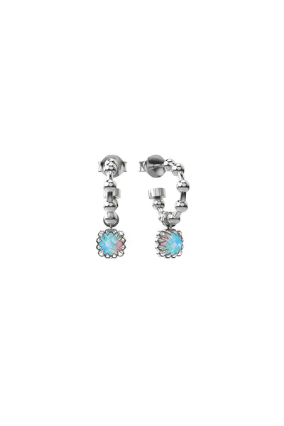 STOLEN - BABY CLAW BALL CHAIN SLEEPER EARRINGS - OPAL