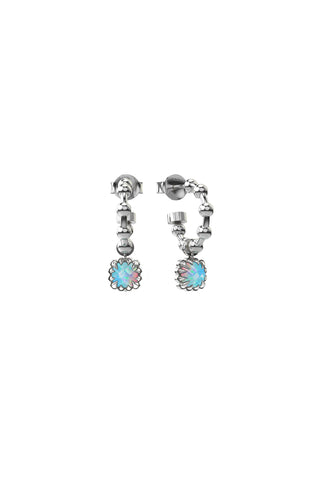 STOLEN - BABY CLAW BALL CHAIN SLEEPER EARRINGS - OPAL
