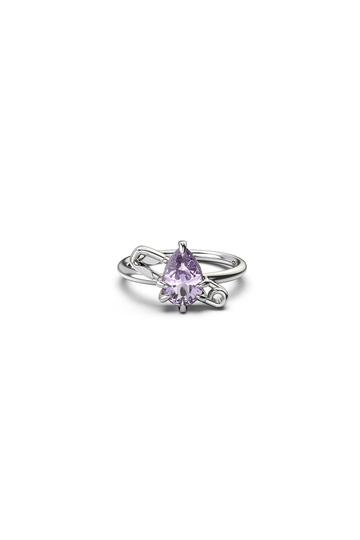 STOLEN - PURITY PIN RING - SILVER/PINK AMETHYST