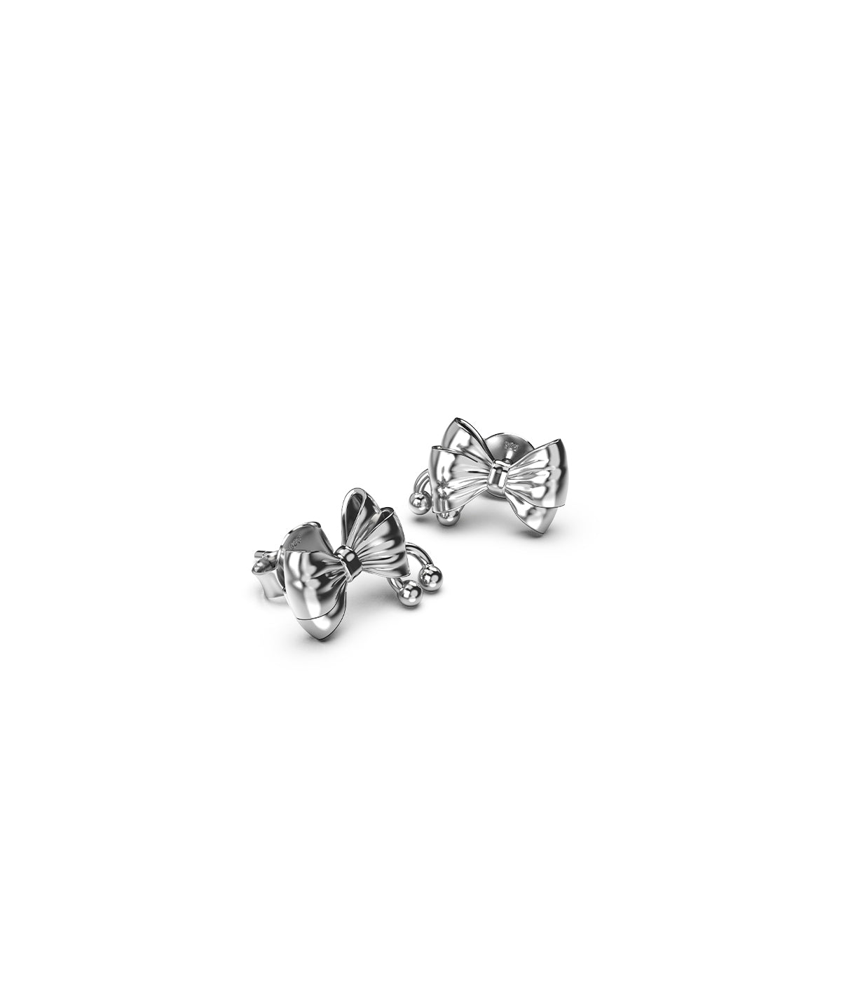 STOLEN - PIERCED BOW EARRINGS - SILVER