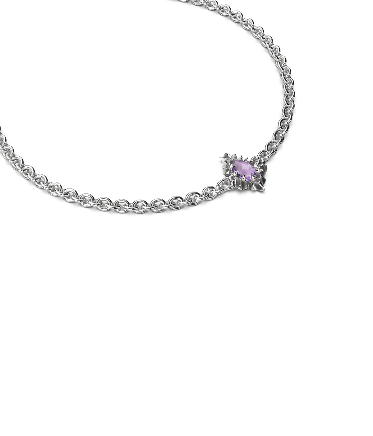 STOLEN - JAGGED TEARDROP BRACELET - AMETHYST/SILVER