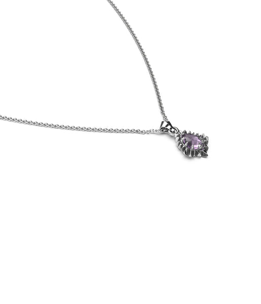 STOLEN - JAGGED TEARDROP NECKLACE - AMETHYST/SILVER
