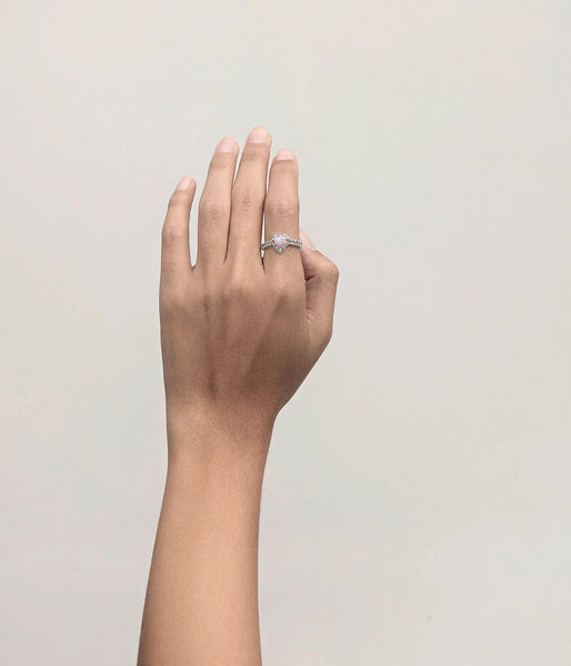 STOLEN - MINI LOVE CLAW RING  - PINK BELLO OPAL