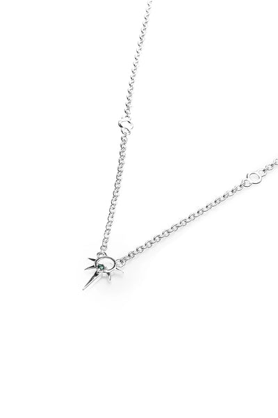 Stolen - MICRO SPIKE NECKLACE - SILVER /TOURMALINE