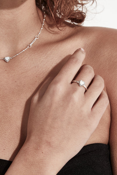 STOLEN - DAHLIA'S HEART RING - OPAL COMPOSITE