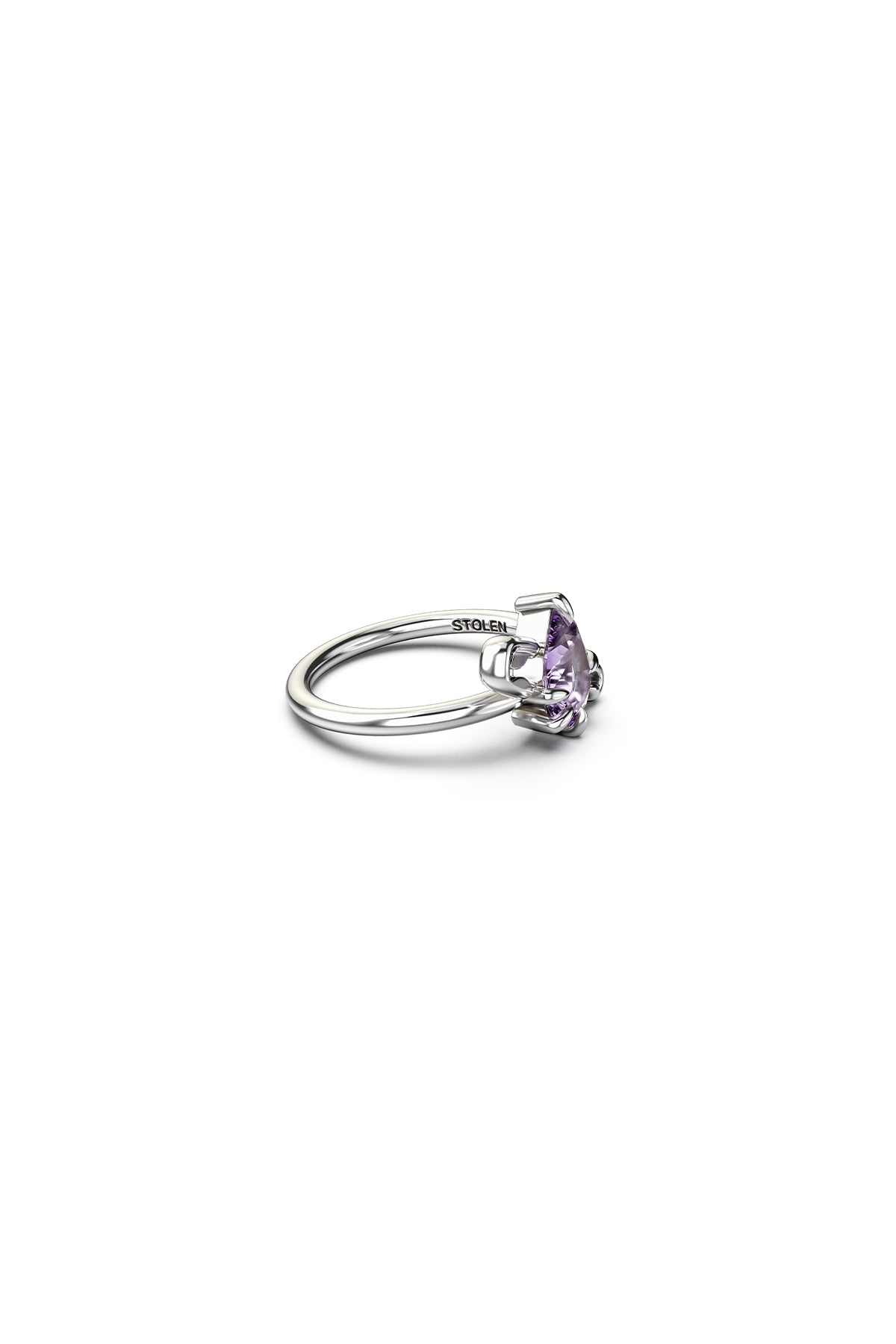 STOLEN - PURITY PIN RING - SILVER/PINK AMETHYST