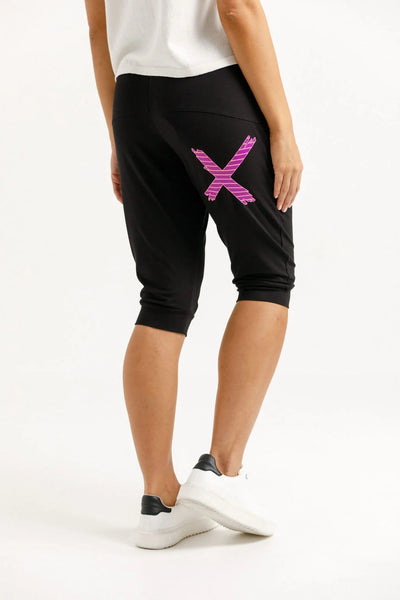 Homelee - 3/4 Apartment Pants - Black w Candy Stripe X