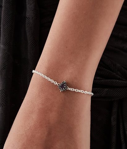 STOLEN - JAGGED TEARDROP BRACELET - AMETHYST/SILVER