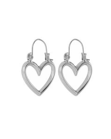 LUV AJ- MINI HEARTBREAKER HOOPS - SILVER