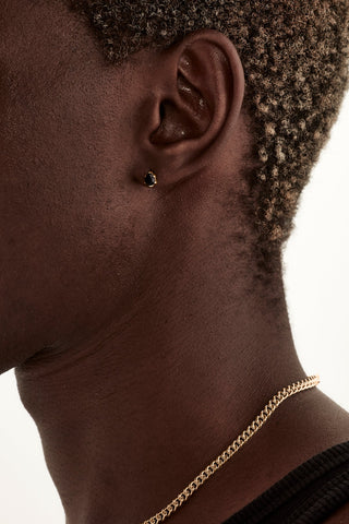 STOLEN Micro Gold/Onyx Stud Earrings