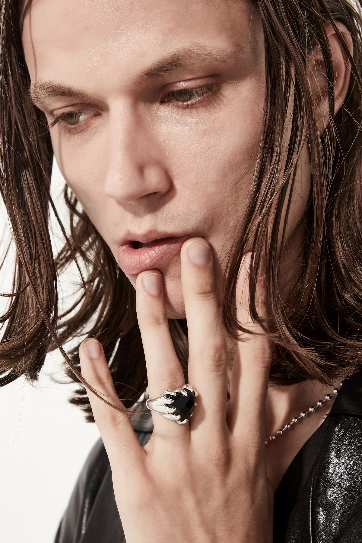 STOLEN -LOVE CLAW COCKTAIL RING - ONYX