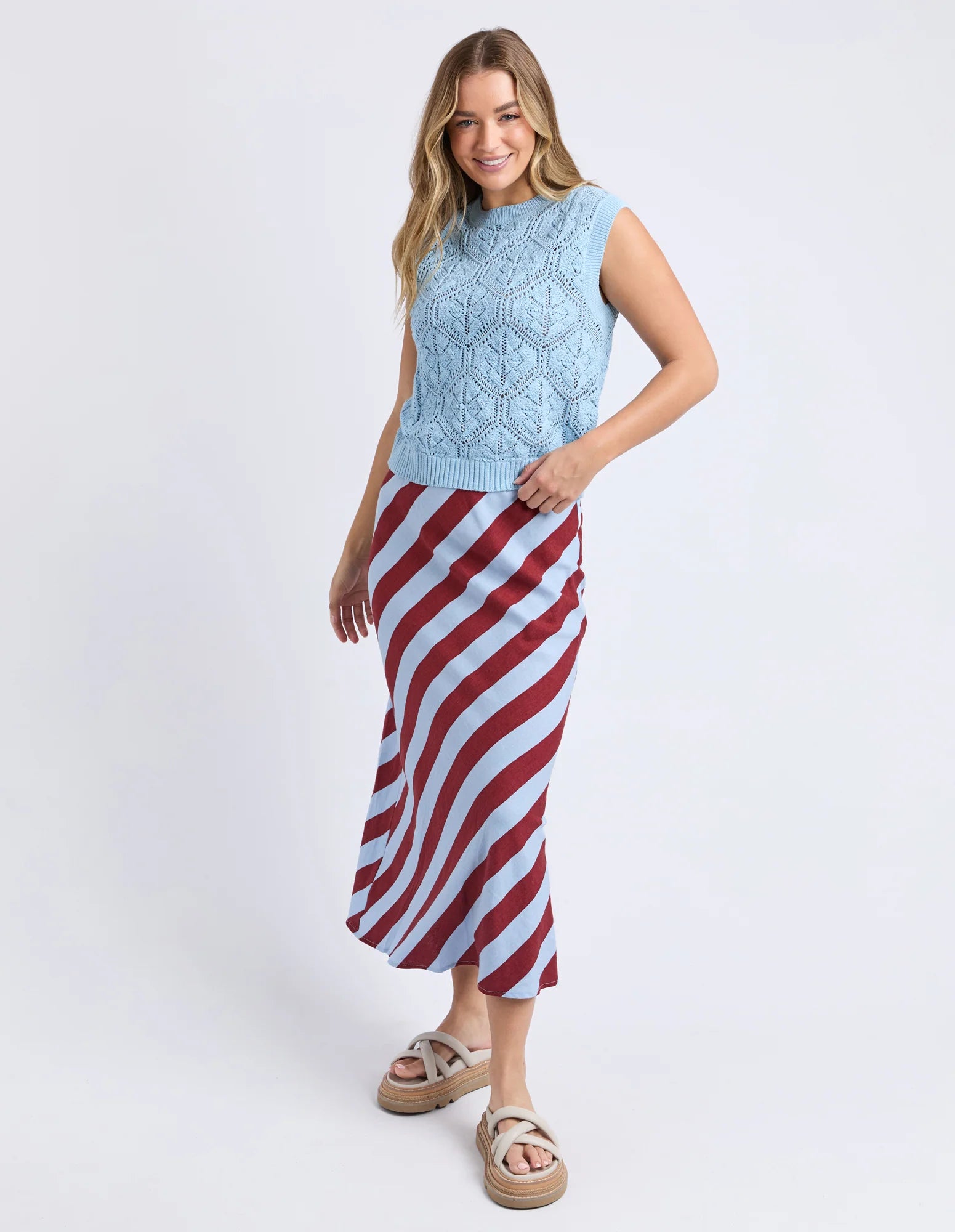 Foxwood - LUNA KNIT VEST - CERULEAN