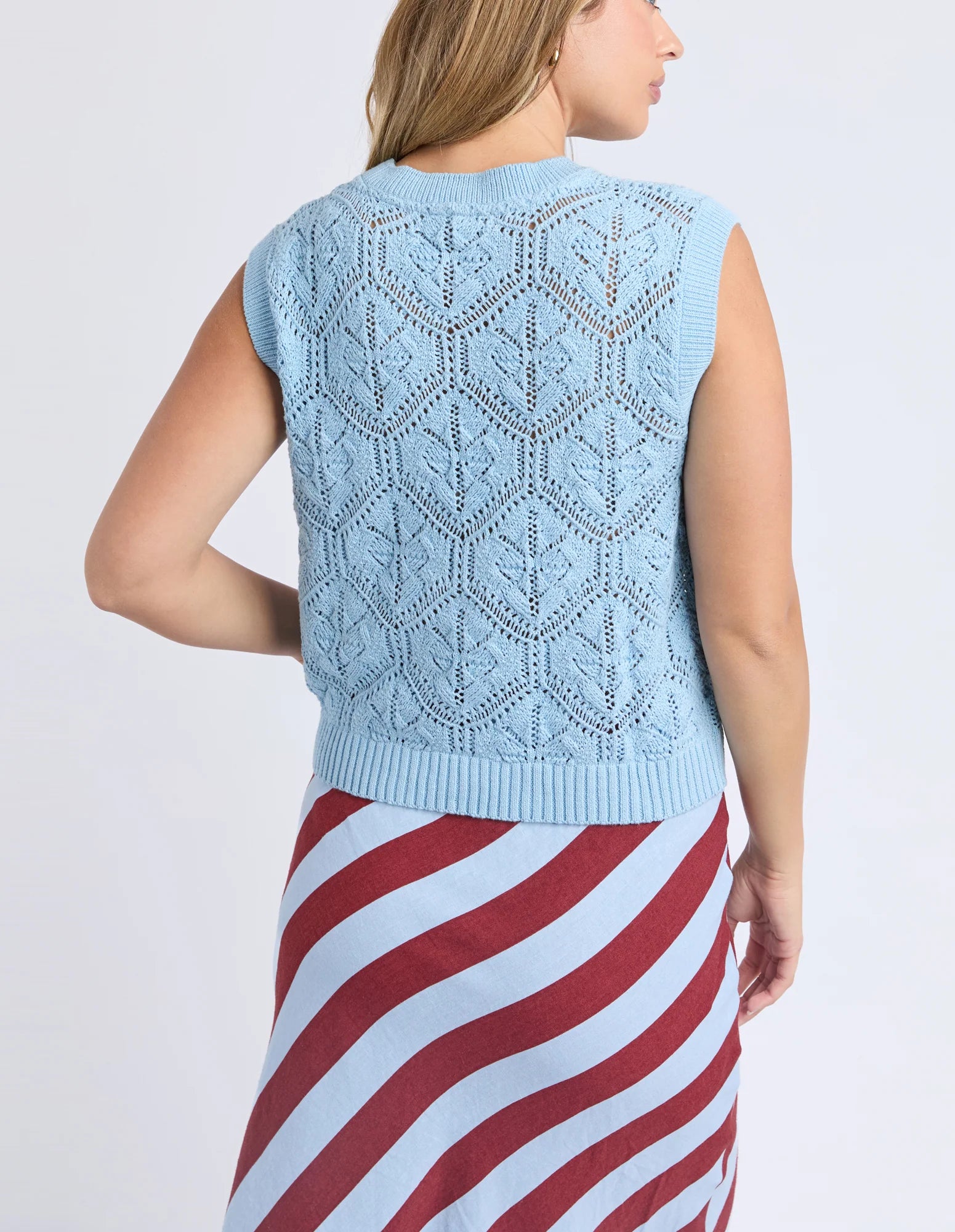Foxwood - LUNA KNIT VEST - CERULEAN