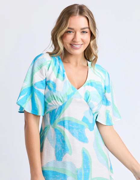 Foxwood - IVES MIDI DRESS - AQUA IVES PRINT
