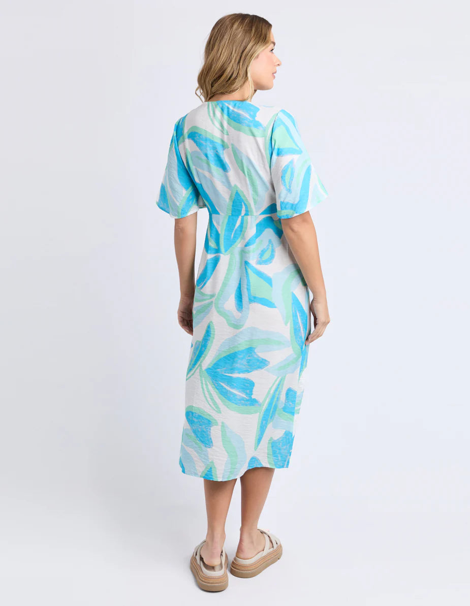 Foxwood - IVES MIDI DRESS - AQUA IVES PRINT
