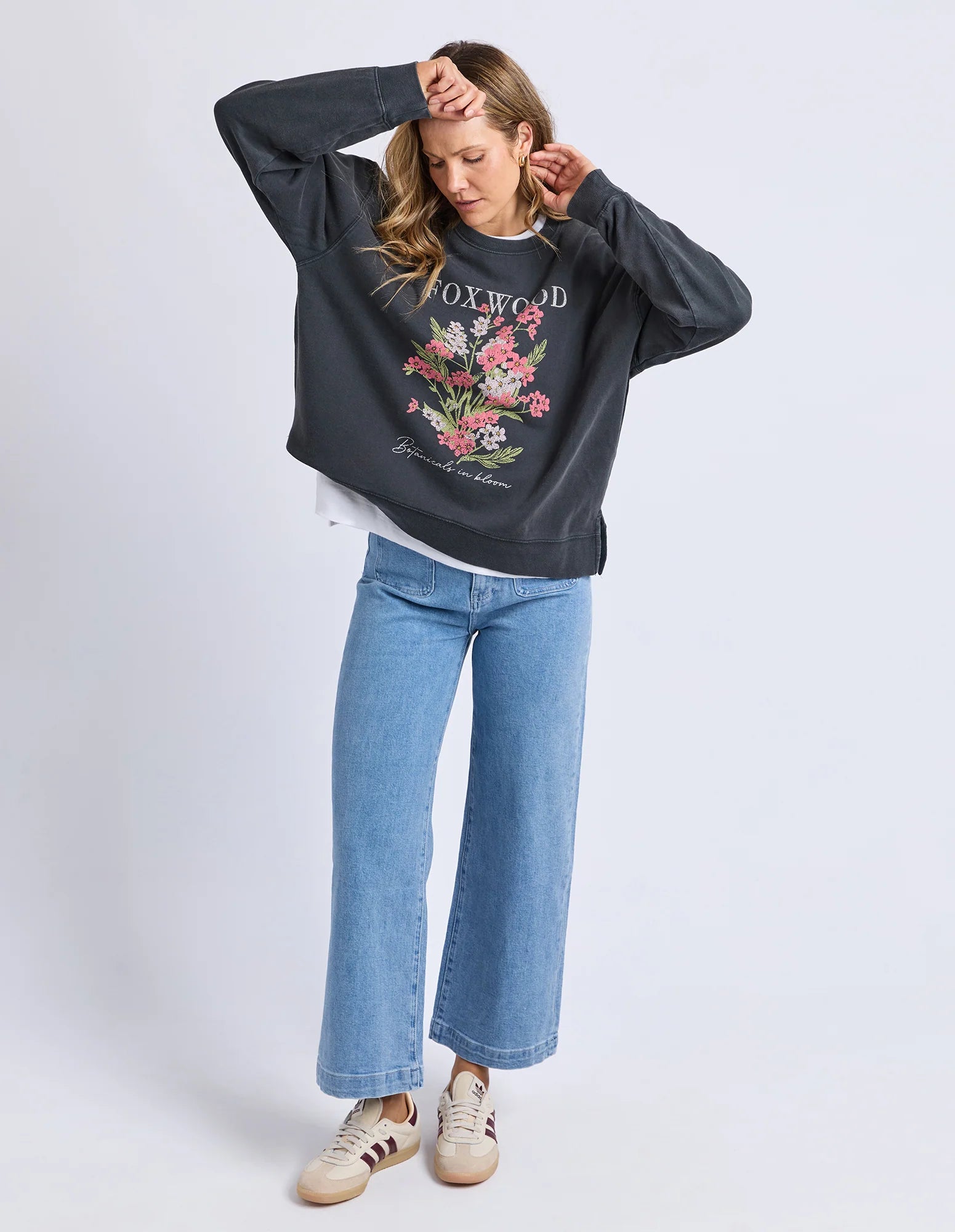 Foxwood - FLOWERS CREW - WASHED BLACK