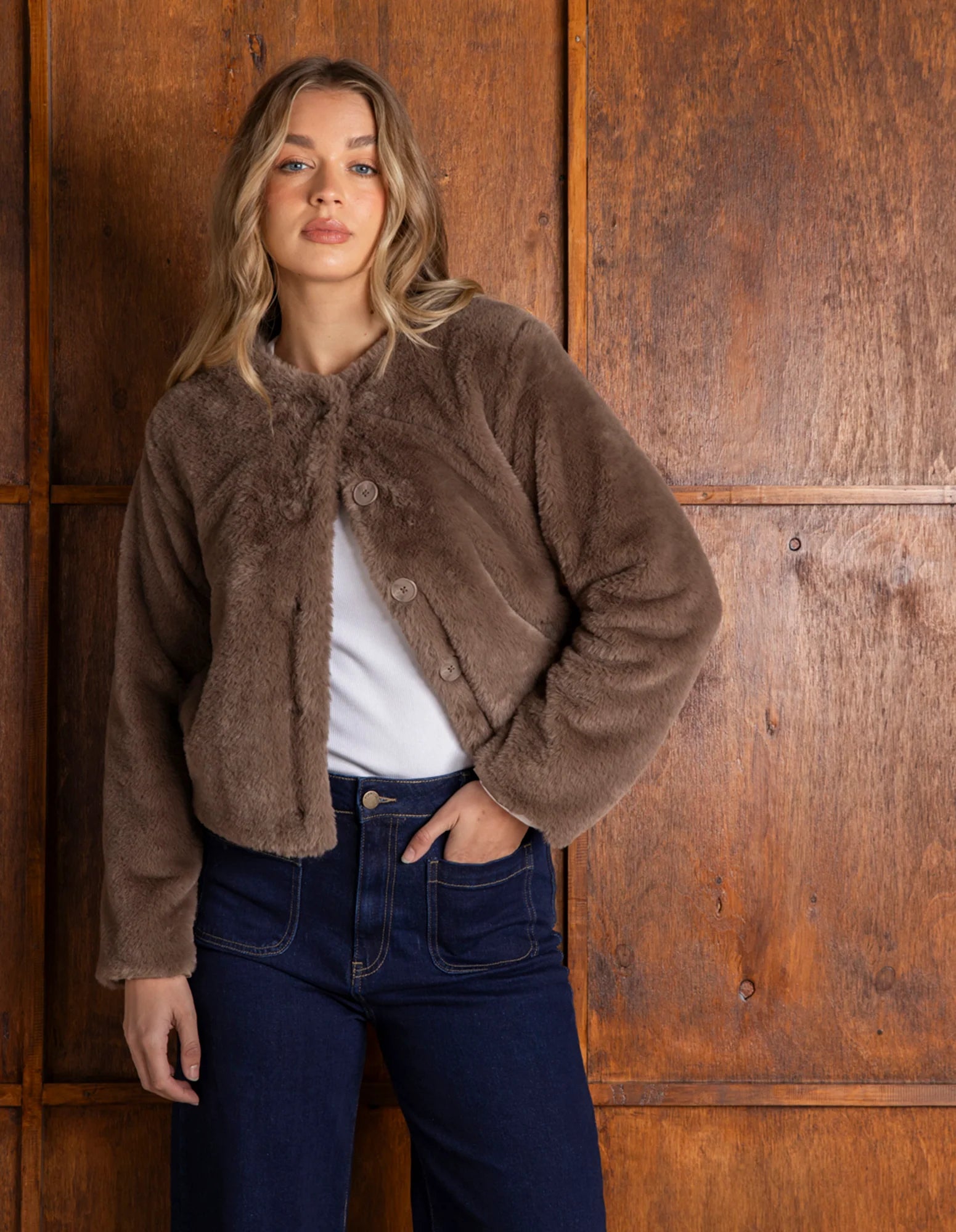 Foxwood - SOFIA FUR JACKET - MOCHA