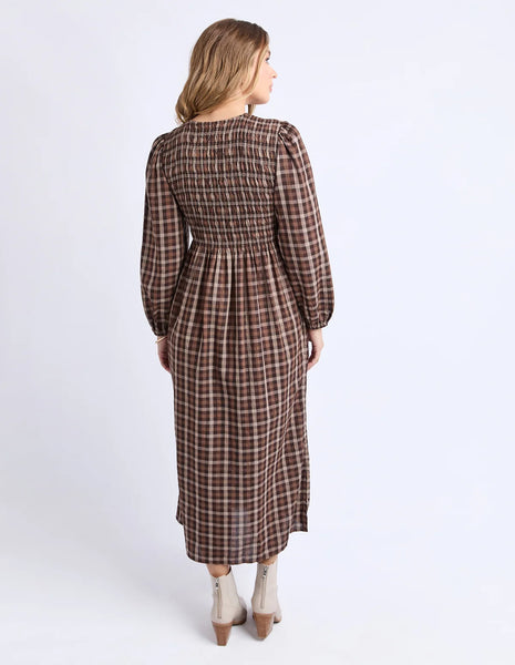 FOXWOOD COCO CHECK DRESS - CHOCOLATE CHECK