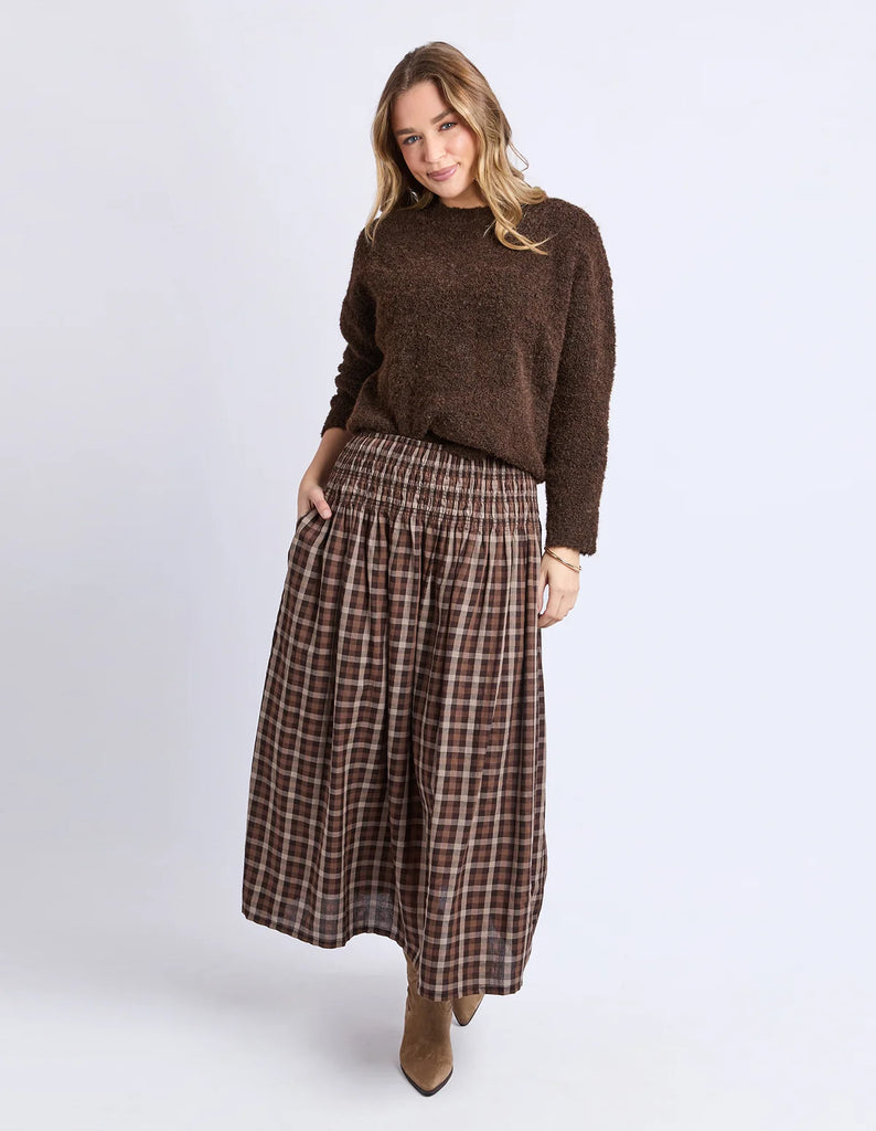 FOXWOOD COCO CHECK SKIRT - CHOCOLATE CHECK