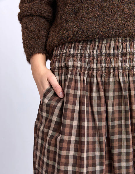 FOXWOOD COCO CHECK SKIRT - CHOCOLATE CHECK