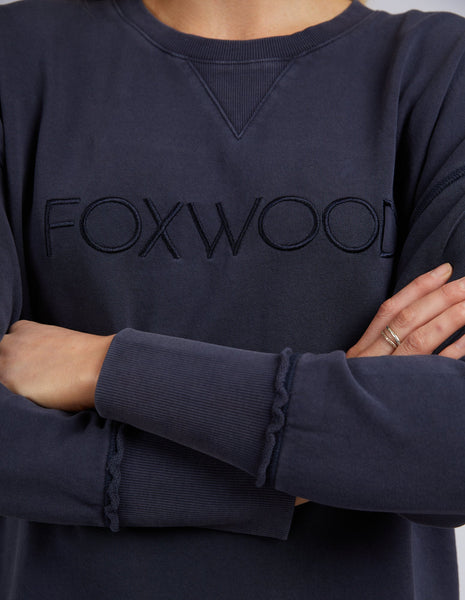 Foxwood - Washed Simplified Crew - Navy