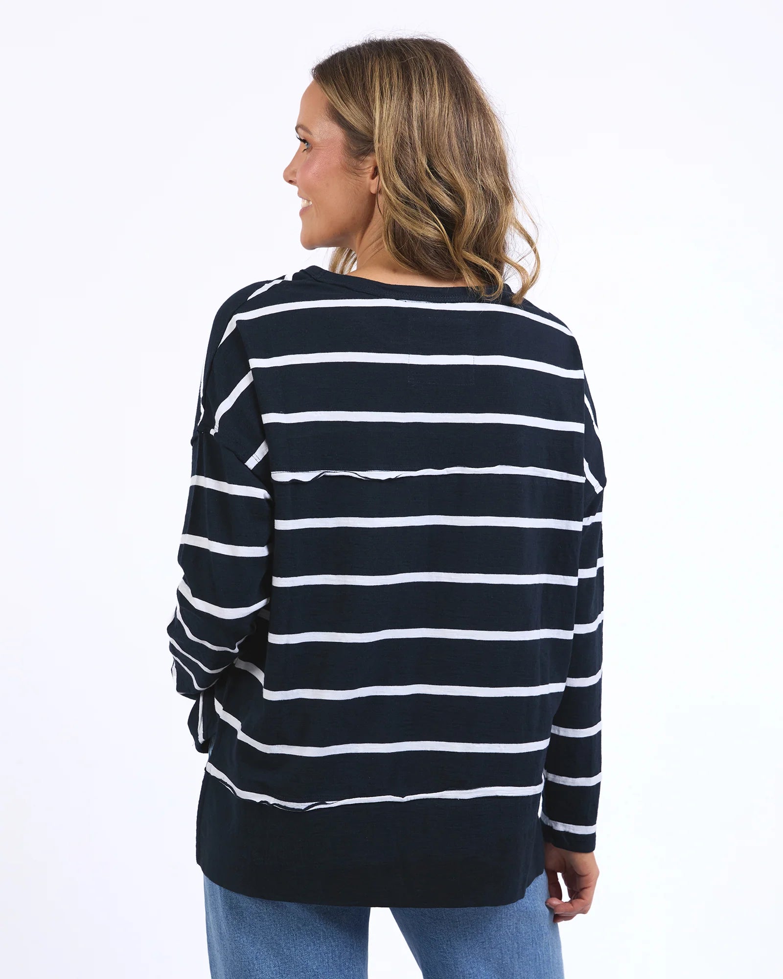 Foxwood - JAYNE STRIPE THROW ON TOP - NAVY