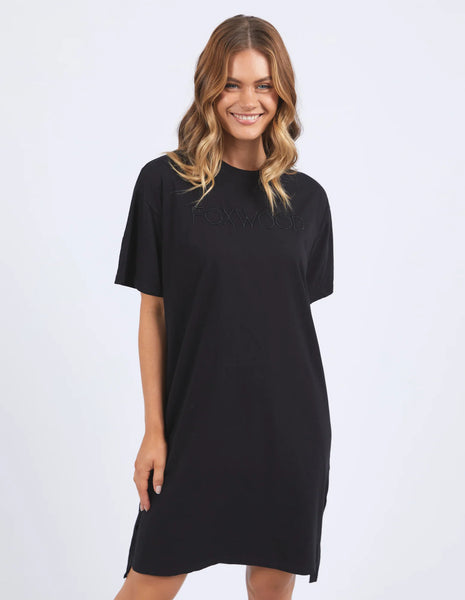 Foxwood - SIMPLIFIED TEE DRESS - WASHED BLACK