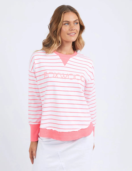 Foxwood - Simplified Crew -  NEON PINK STRIPE