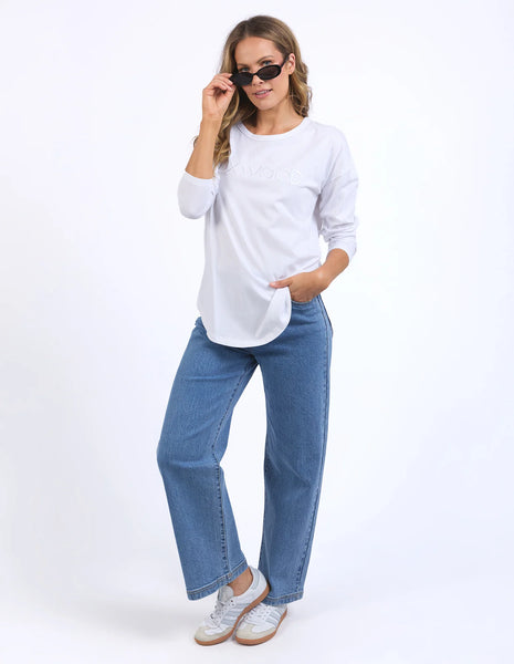 Foxwood - STANDARD LONG SLEEVE TEE - WHITE
