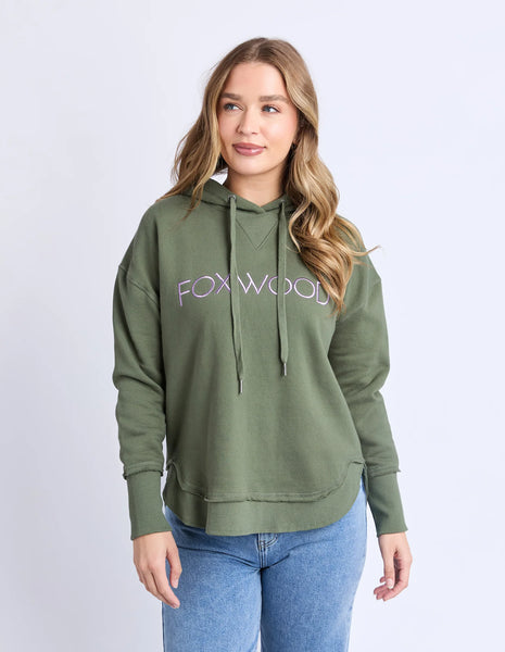 Foxwood - METALLIC SIMPLIFIED HOODIE - KHAKI