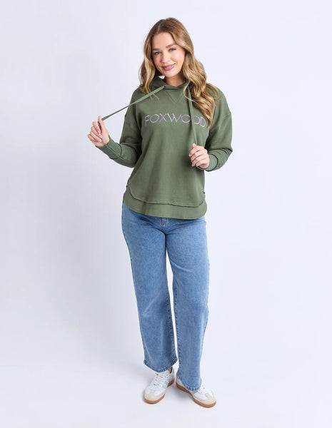 Foxwood - METALLIC SIMPLIFIED HOODIE - KHAKI
