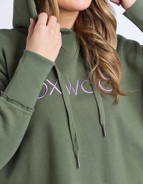 Foxwood - METALLIC SIMPLIFIED HOODIE - KHAKI