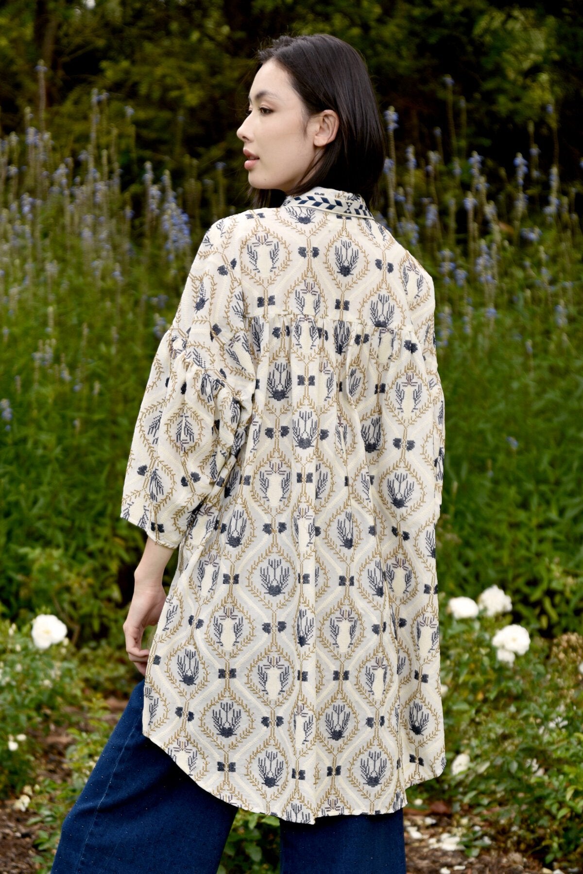 CURATE - SOMETHING BORROWED SHIRT - IVORY EMBROIDERY