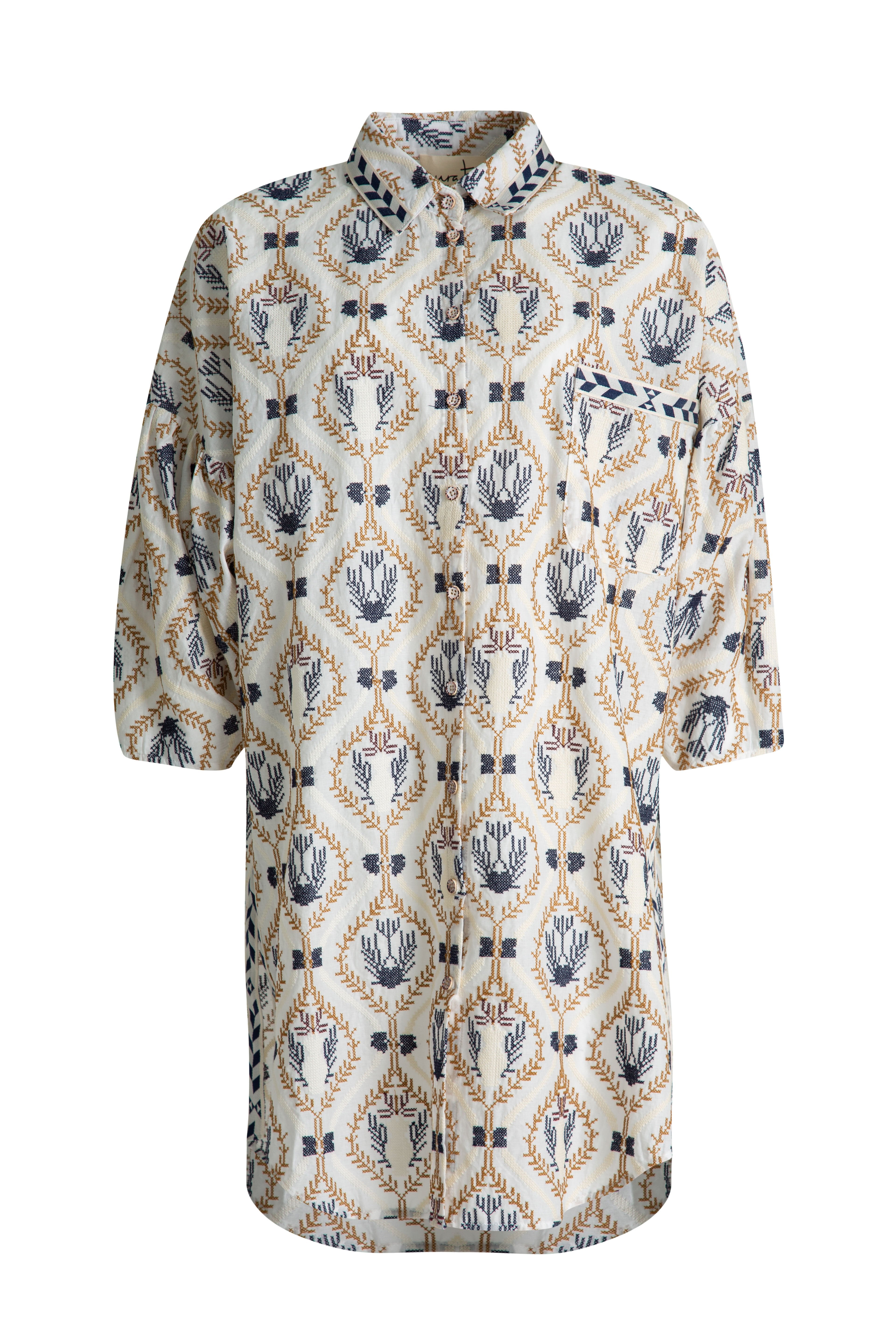 CURATE - SOMETHING BORROWED SHIRT - IVORY EMBROIDERY