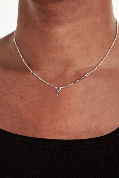 Stolen - MICRO SPIKE NECKLACE - SILVER /TOURMALINE